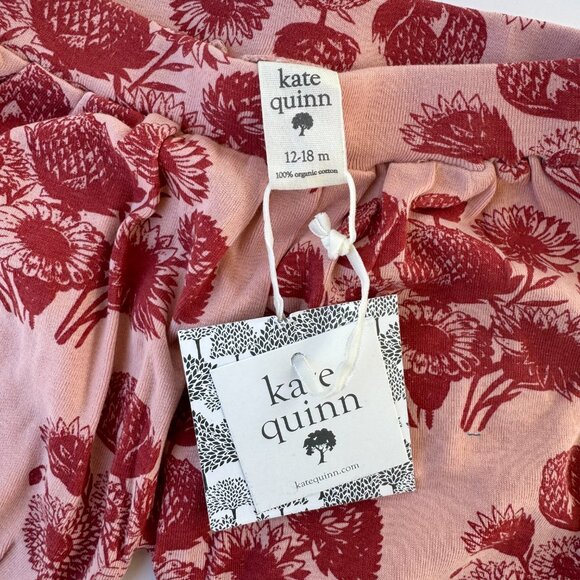 Kate Quinn Bubble Shorts | Elastic Waist, Daisies Print | Pink/Maroon | 12–18M - Picture 2 of 5